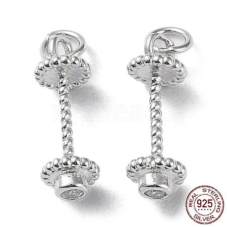 Rhodium Plated 925 Sterling Silver with Clear Cubic Zirconia Charms STER-G036-14P-1