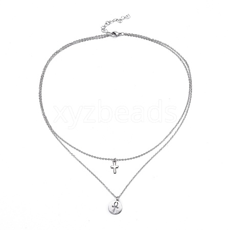 Non-Tarnish 304 Stainless Steel Tiered Necklaces NJEW-JN02350-02-1