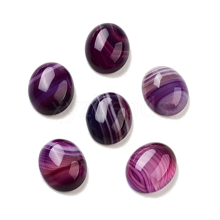 Dyed & Heated Natural Banded Agate Cabochons G-G145-01A-20-1