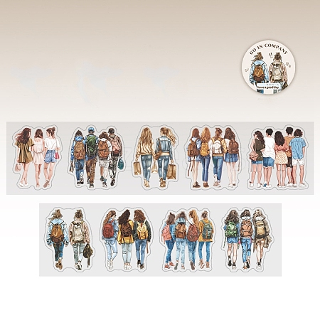 Beautiful Day Characters PET Die-Cut Tape - Traveling Together Series - 6 Player Account Decoration Bottom Stickers PW-WG52F72-02-1