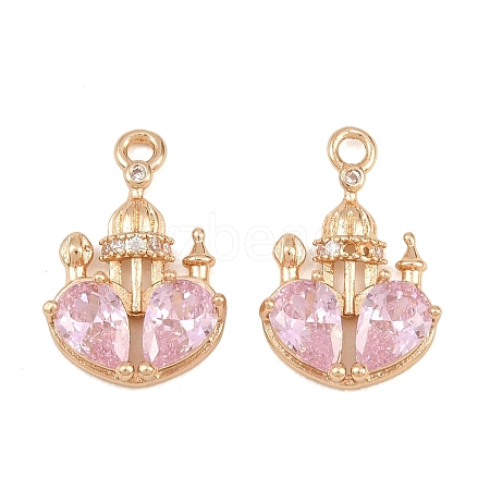 Brass Pave Cubic Zirconia Pendants CU-CBA8183-05G-B-1