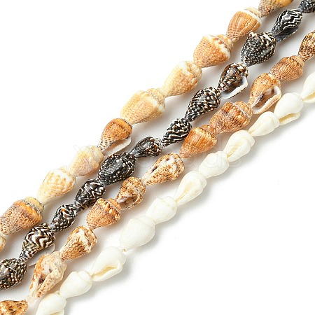 4 Strands 4 Colors Natural Freshwater Shell Beads Strands SHEL-CJ0001-38-1
