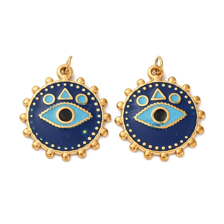 304 Stainless Steel Enamel Pendants STAS-U061-35G-03-1