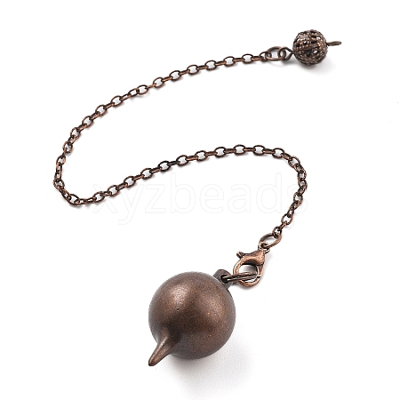 Brass Dowsing Pendulum Big Pointed Round Pendants KK-H491-03R-1