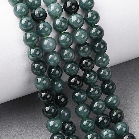 Natural Blue Jade Beads Strands G-H341-6mm-02-1