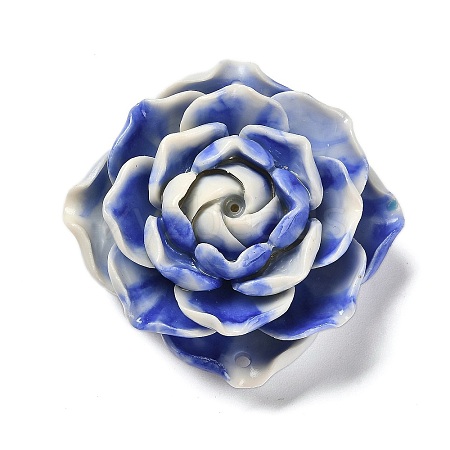 Synthetic Shell Dyed Carved Flower Connector Charms SHEL-D081-01C-1