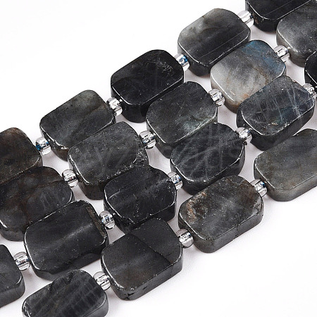 Natural Larvikite Beads Strands G-C098-A18-01-1