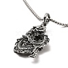 Alloy Dragon Pendant Necklace with 201 Stainless Steel Box Chains NJEW-D053-02AS-2