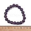 Natural Amethyst Bead Stretch Bracelets X-BJEW-K212-C-034-2