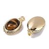 Brass with Gemstone Pendants KK-Q030-22A-G-2