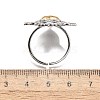 Gothic Style Brass Micro Pave Clear Cubic Zirconia Cuff Rings for Women RJEW-U051-02A-GP-5