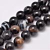 Natural Black Agate Bead Strands G-G962-10mm-12-1