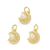 Rack Plating Brass Micro Pave Clear Cubic Zirconia Charms KK-C011-55G-3