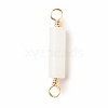 Natural White Jade Connector Charms PALLOY-JF01454-07-3