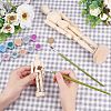 Olycraft 2Pcs 2 Style Unfinished Wooden Pine Movable Joint Family Model DIY-OC0008-36-3