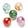 UV Plating Rainbow Iridescent Acrylic Beads OACR-G012-02-1