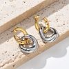 304 Stainless Steel Two Tone Stud Earrings EJEW-R153-01G&P-2