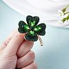 Cubic Zirconia Clover Brooch Pin JBR105A-3