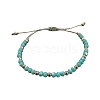 Glass & Brass Round Beads Braided Bead Bracelets RD6595-6-1
