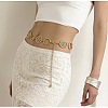 Zinc Alloy Hollow Floral Oval and Ring Link Chain Belts for Women WG4534D-01-2