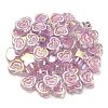 UV Plating Rainbow Iridescent Acrylic Beads OACR-G012-11-4