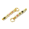 Faceted Natural Multicolor Tourmaline & Electroplate Synthetic Non-magnetic Hematite Pendants PALLOY-JF05542-2