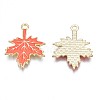 Autumn Theme Rack Plating Alloy Enamel Pendants ENAM-N055-068-3