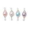 Copper Wire Wrapped Shell Pearl Connector Charms PALLOY-JF03114-2