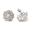 Flower 304 Stainless Steel Stud Earrings EJEW-U003-37P-2