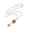 5Pcs 5 Style Moon and Star Planet Natural Red Agate Pendant Necklaces Set NJEW-JN03937-3