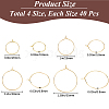 SOFPLATE 160Pcs 4 Style Brass Wine Glass Charm Rings KK-SP0001-33G-2