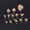 Brass Micro Pave Cubic Zirconia L-Shaped Nose Rings WGA70D4-17-1