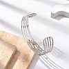 304 Stainless Steel Cuff Bangles for Women BJEW-B108-15P-3