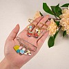 4Pcs 4 Style Castle & Girl & Planet & Motorbike Enamel Charms Safety Pins Brooches JX120A-2