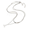 304 Stainless Steel Curb & Herringbone Chains Double Layer Necklaces NJEW-P280-01P-2