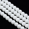 Opaque Solid Color Crystal Glass Round Beads Strands EGLA-F037-8mm-E01-2