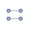 304 Stainless Steel Enamel Flower Nipple Barbells WG20A72-03-1