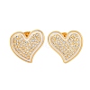 Rack Plating Brass Micro Pave Clear Cubic Zirconia Stud Earrings for Women EJEW-C125-32G-4