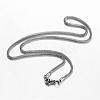 201 Stainless Steel Mesh Chain Necklaces NJEW-G256-01P-1