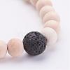 Wood Beads Stretch Bracelets BJEW-JB02958-2