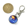 Galaxy Theme Luminous Glass Ball Pendant Decorations HJEW-JM02798-04-3