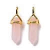 Natural Rose Quartz Pointed Pendants G-K329-52G-3