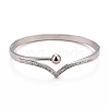 Crystal Rhinestone Wave Hinged Bangle BJEW-G648-04P-1