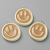 Opaque Resin Enamel Pendants RESI-WH0036-20I-2