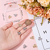 12Pcs 2 Colors Brass Micro Pave Clear Cubic Zirconia Pendants KK-BBC0015-63-3