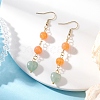 Natural Green Aventurine & Dyed Natural Malaysia Jade Dangle Earrings EJEW-JE06673-01-2