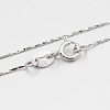 Anti-Tarnish Rhodium Plated 925 Sterling Silver Boston Link Chain Necklaces STER-M086-17B-1