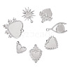7Pcs 7 Styles 304 Stainless Steel Pendant Cabochon Settings STAS-TA0005-83-2
