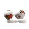 Valentine's Day Element Printed Wood Beads WOOD-R002-01-10-2