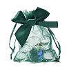 Rectangle Lace Organza Drawstring Gift Bags OP-K002-02-1